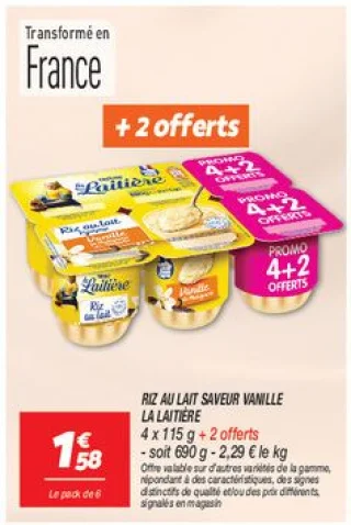 Riz au lait saveur vanille 