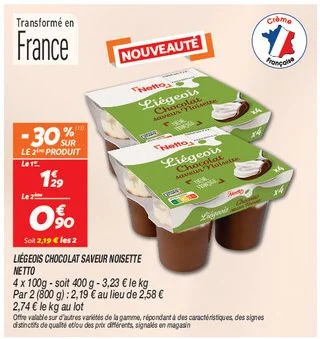 Liégeois chocolat saveur noisette
