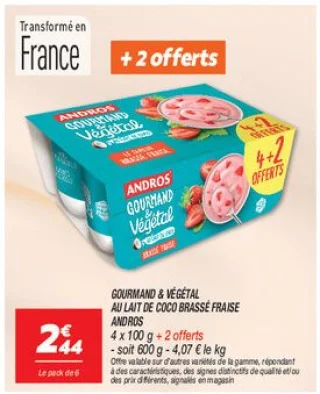Gourmand & végétal au lait de coco brassé fraiseandros