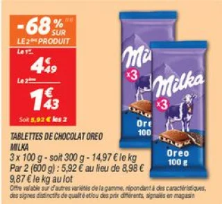 Tablettes de chocolat oreo