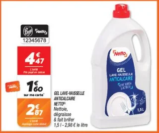 Gel lave-vaisselle anticalcaire 