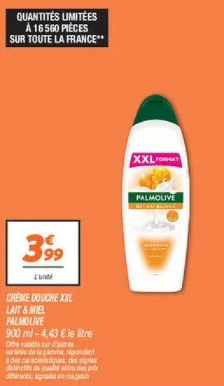Crème douche XXL Lait & Miel Palmolive