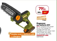 Elagueuse sur batterie 20V