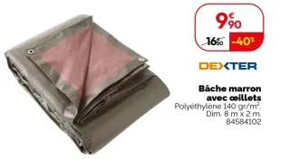 Bâche marron avec œillets