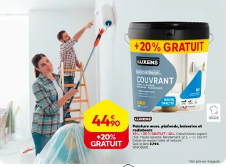 Luxens Peinture murs, plafonds, boiseries et radiateurs 10 L. + 20% GRATUIT = 12 L.