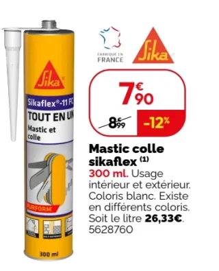 Mastic colle sikaflex 300 ml Sika