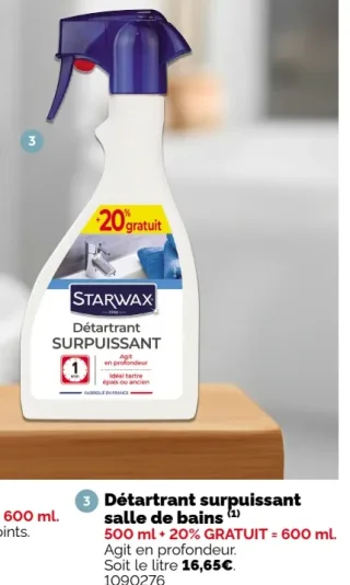 Nettoyants salle de bain Starwax détartrant surpuissant