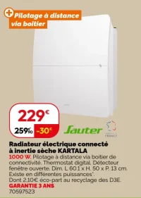 Radiateur électrique connecté à inertie sèche KARTALA