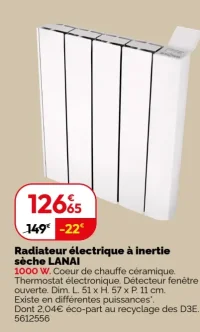 Radiateur électrique à inertie sèche LANAI
