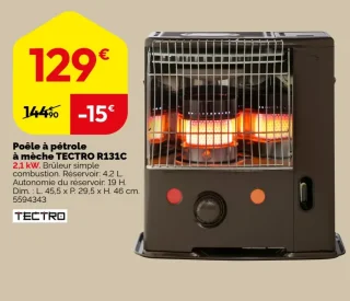 Poêle à pétrole à mèche TECTRO R131C