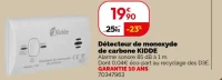 Détecteur de monoxyde de carbone KIDDE