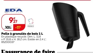 Pelle à granulés de bois 1 L EDA Plastiques