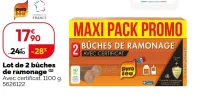 Lot de 2 bûches de ramonage pyro feu