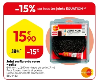Joint en fibre de verre + colle Equation