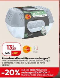 Absorbeur d'humidité avec recharges Equation
