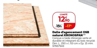 Dalle d'agencement OSB naturel KRONOSPAN