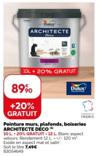 Peinture murs, plafonds, boiseries Architecte Déco Dulux Valentine