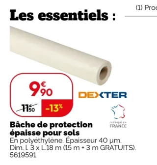 Bâche de protection épaisse pour sols Dexter