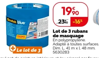 Lot de 3 rubans de masquage Scotch Blue