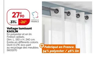 Voilage tamisant KAOLIN