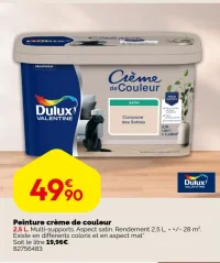 Peinture crème de couleur Dulux Valentine