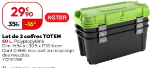 Lot de 3 coffres TOTEM Keter