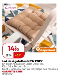 Lot de 4 galettes NEW POPY