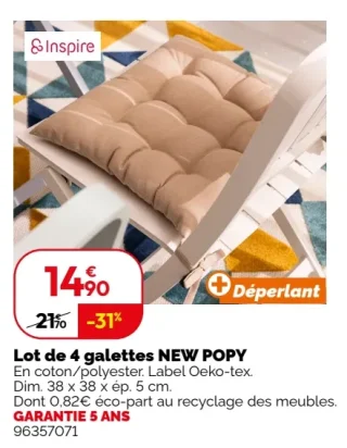 Lot de 4 galettes NEW POPY