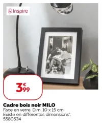Cadre bois noir MILO