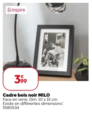 Cadre bois noir MILO