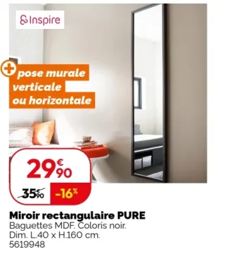 Miroir rectangulaire PURE