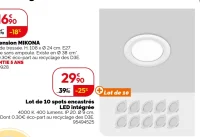 Lot de 10 spots encastrés LED intégrée