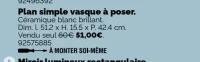 Plan simple vasque a poser