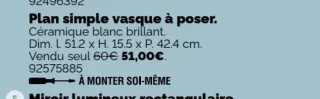 Plan simple vasque a poser