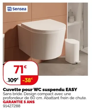 Cuvette pour WC suspendu EASY
