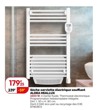 Sèche-serviette électrique soufflant ALDEA HEALLUX