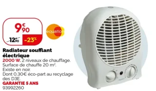 Radiateur soufflant électrique Equation