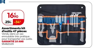 Assortiments kit d'outils 47 pièces Dexter