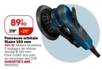 Ponceuse orbitale filaire 150 mm Dexter