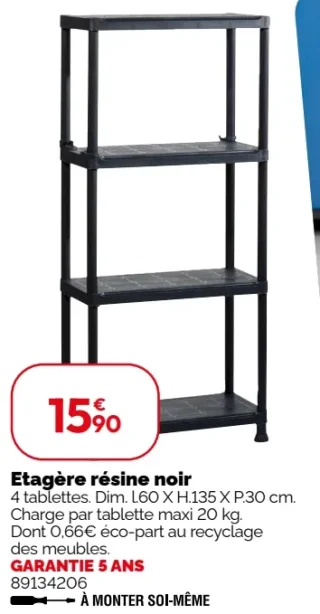 Etagère résine noir