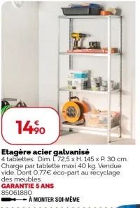 Etagère acier galvanisé