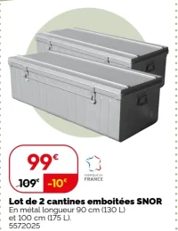 Lot de 2 cantines emboitées SNOR