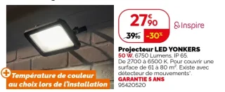 Projecteur LED YONKERS Inspire