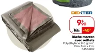 Bâche marron avec œillets Dexter