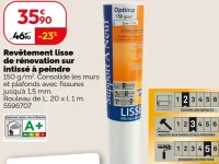Revêtement lisse de rénovation sur intissé à peindre
