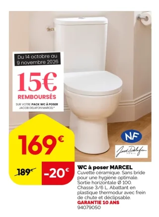 WC à poser MARCEL Jacob Delafon