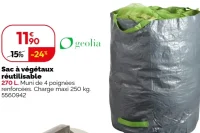 Sac à végétaux réutilisable Geolia 270 L.