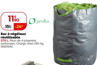 Sac à végétaux réutilisable Geolia 270 L.