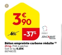 Béton empreinte carbone réduite Sacamat