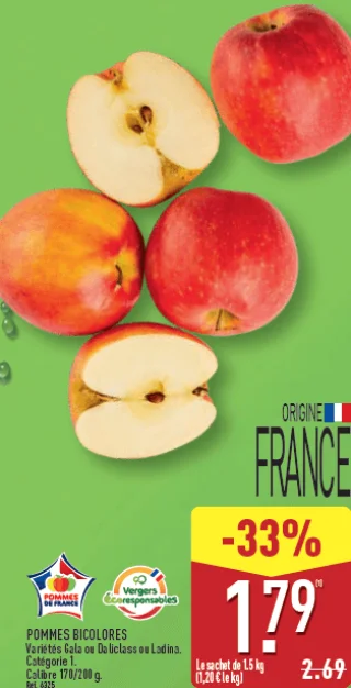 Pommes bicolores